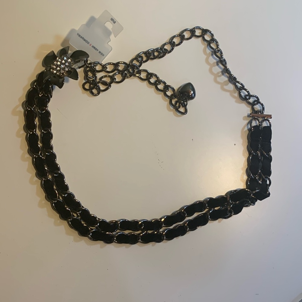 Black and metal belt
